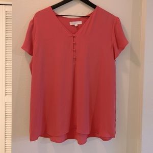 Loft Women’s NWT Coral Flutter Sleeve Top. Size XL